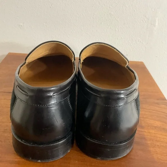 Johnston Murphy Loafers Mens 12 M Tassels Black Suede &Leather Cellini Italy - Picture 3 of 7